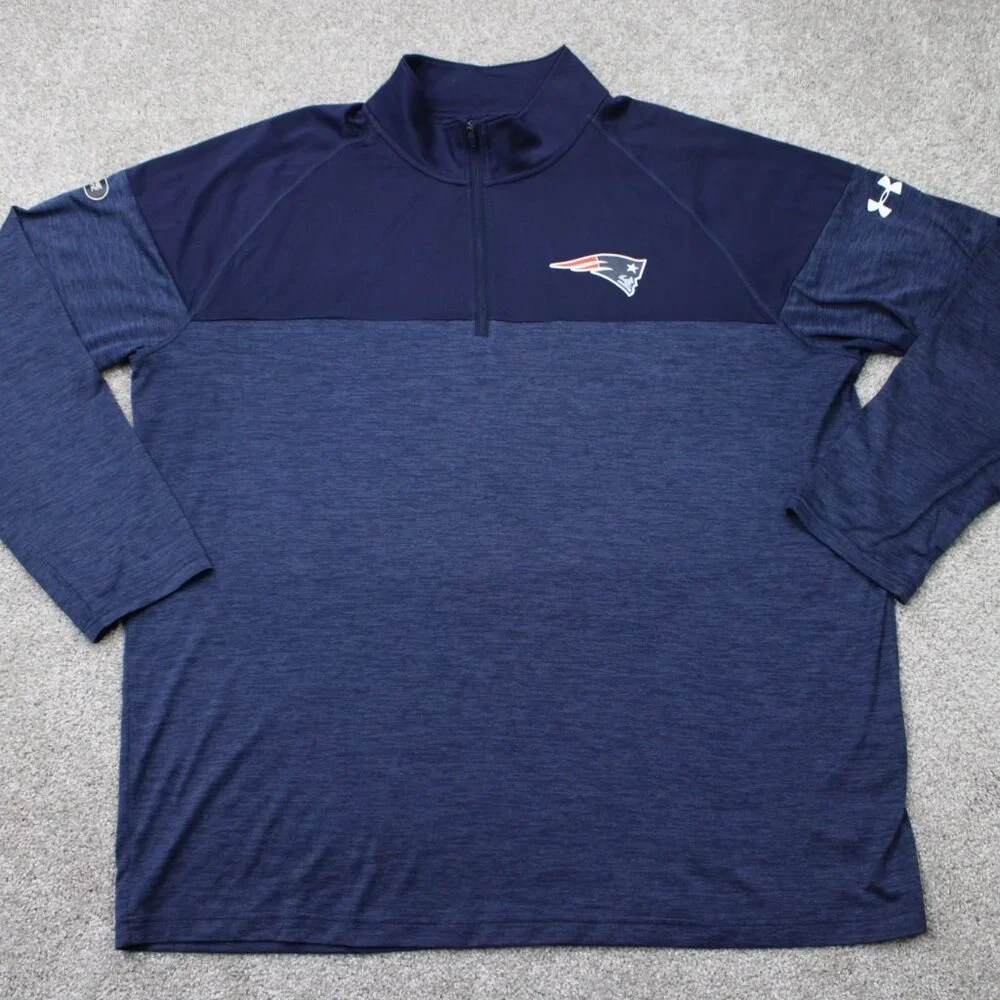 NE Patriots Sweatshirt Mens 3XL Blue Under Armour NFL Combine‎ Authentic L/S